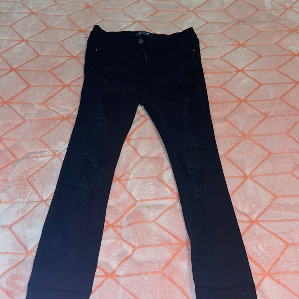 Woman’s Wax Jean Skinny/black/ripped